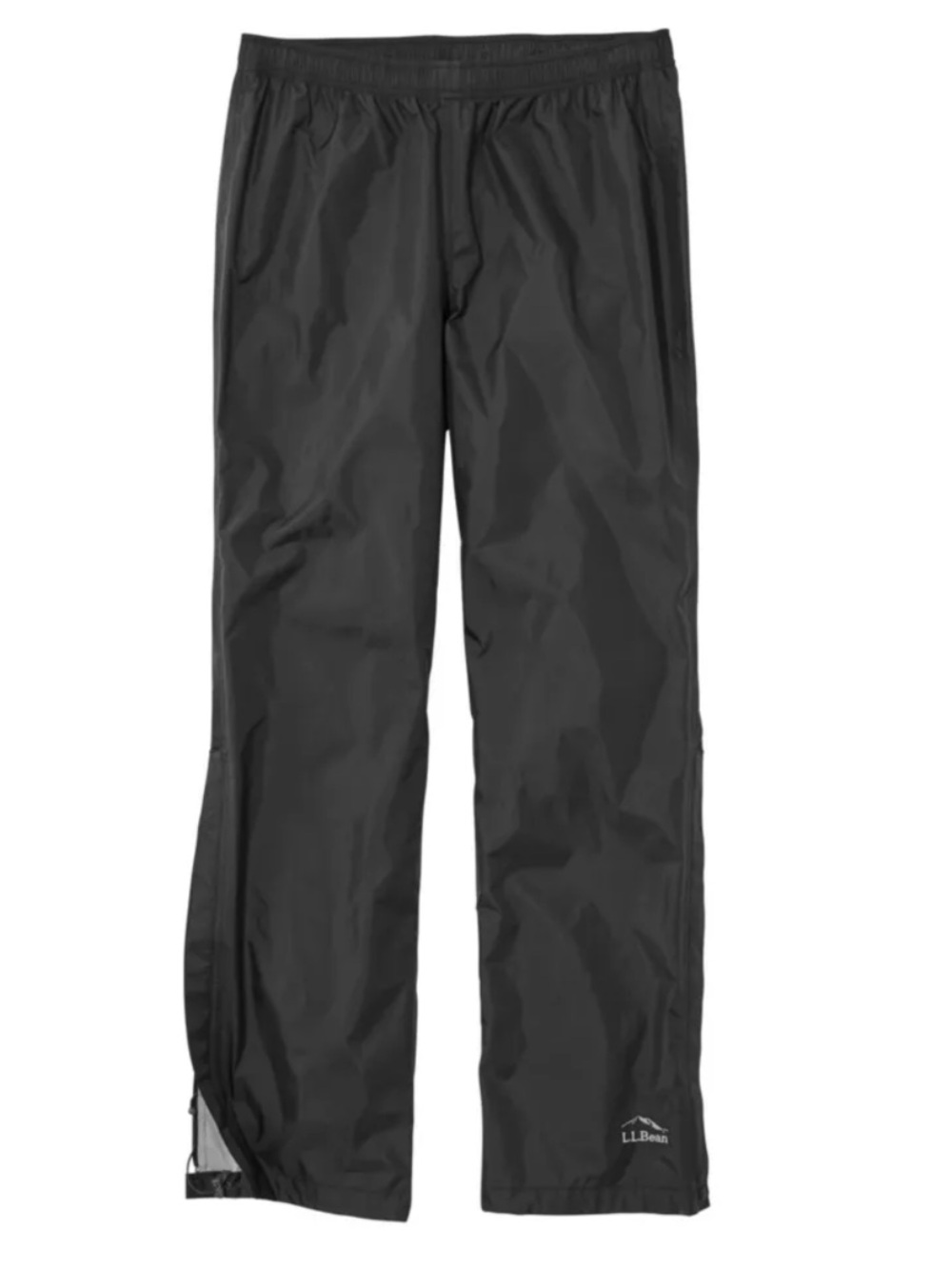 NEW LL Bean Mens Large Tall Trail Rain Pants Black Waterproof NWT Hiking Gorp